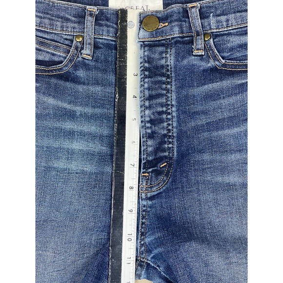 The Great The Dude Slim Jeans Womens 24 Cropped Raw Hem High Rise Button Fly - Picture 6 of 12